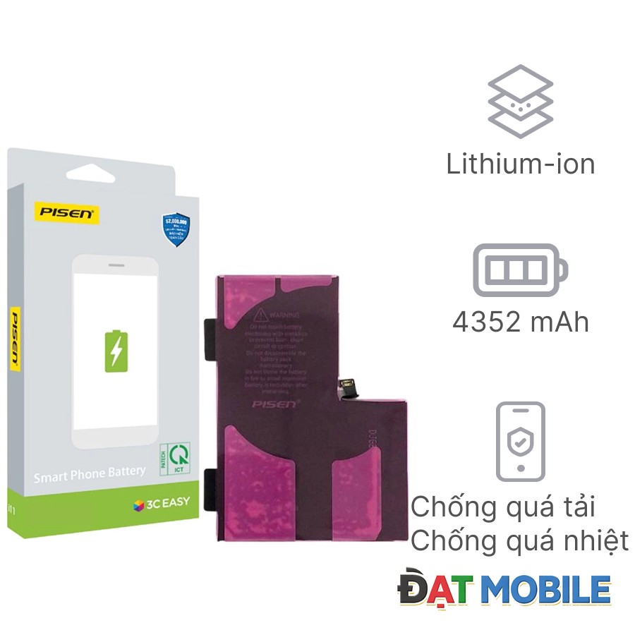Thay pin iPhone 13 Pro Max dung lượng chuẩn chính hãng Pisen tại Đạt Mobile