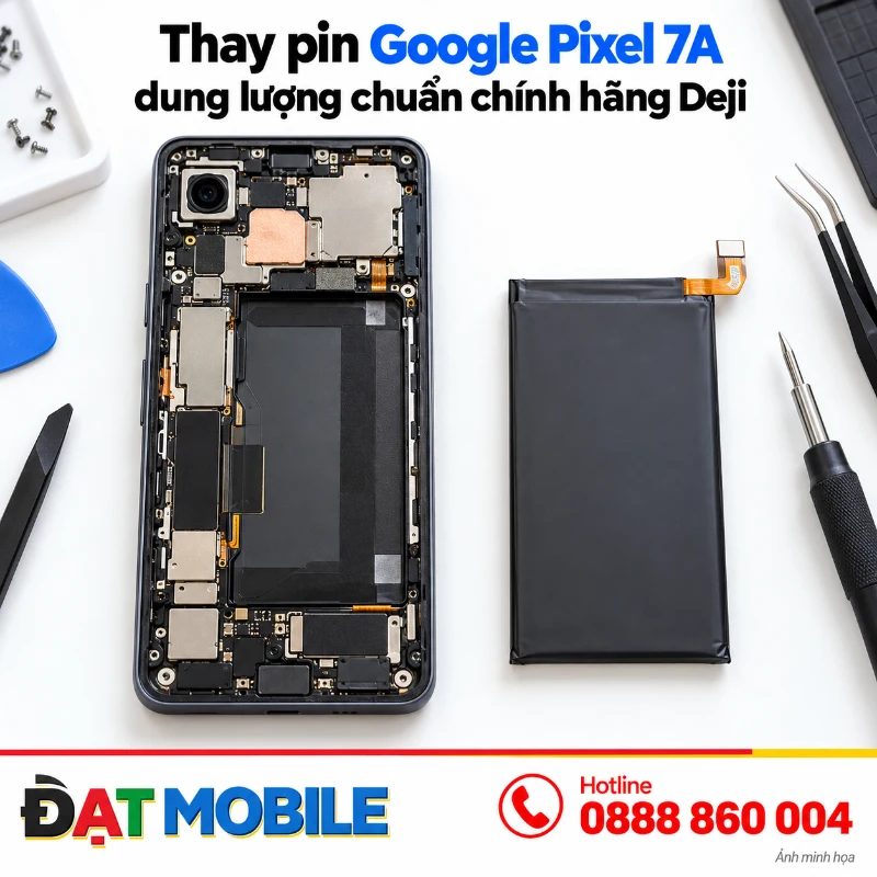 Ảnh minh họa thay pin google pixel 7a dung lượng chuẩn chính hãng deji tại Đạt Mobile