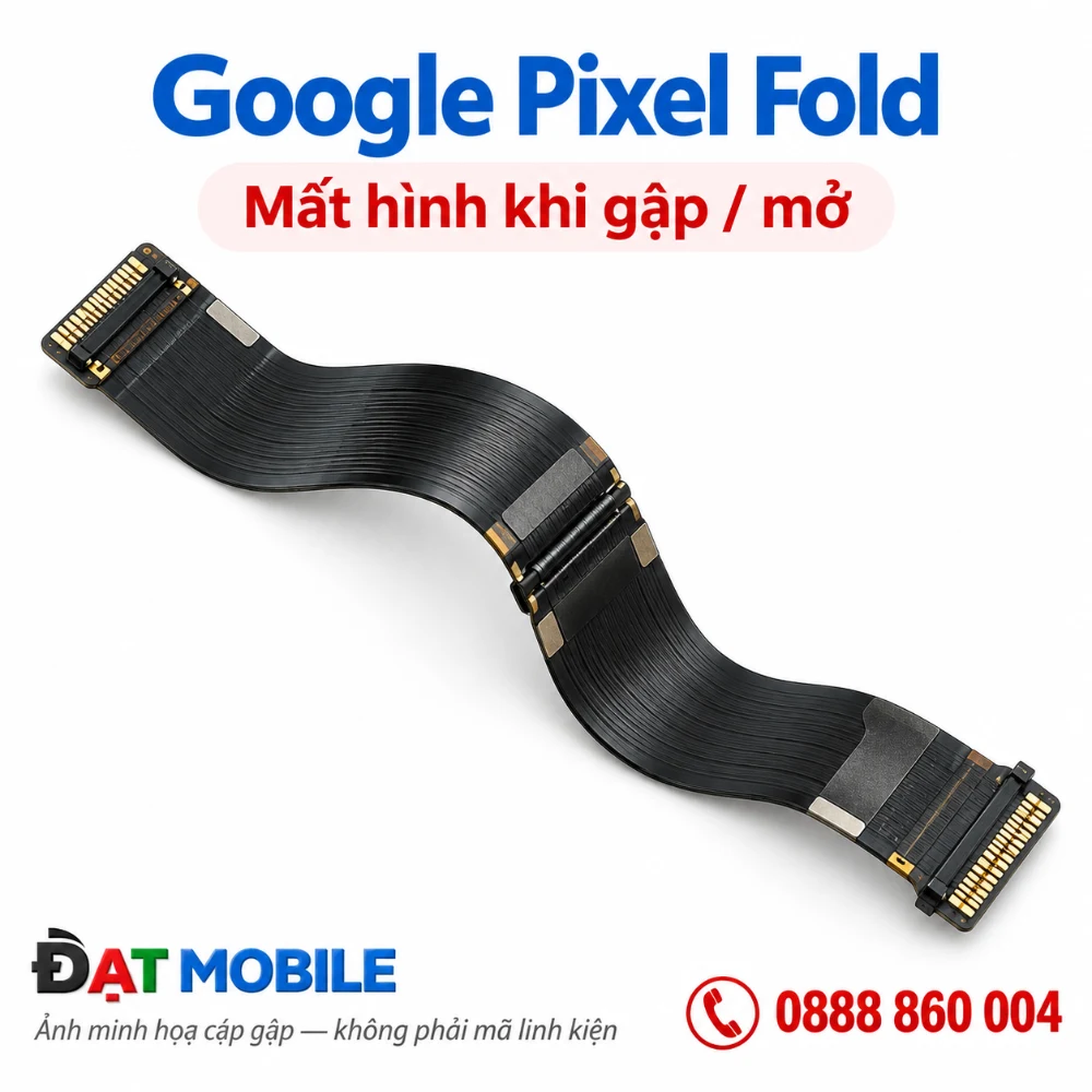 Minh họa cáp gập cho Google Pixel Fold - Mất hình khi gập / mở