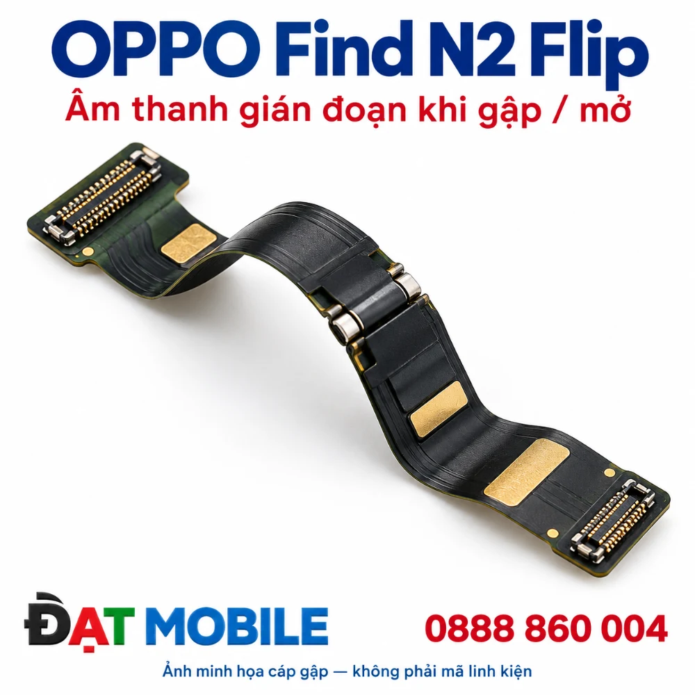 Minh họa cáp gập cho OPPO Find N2 Flip - Âm thanh gián đoạn khi gập / mở