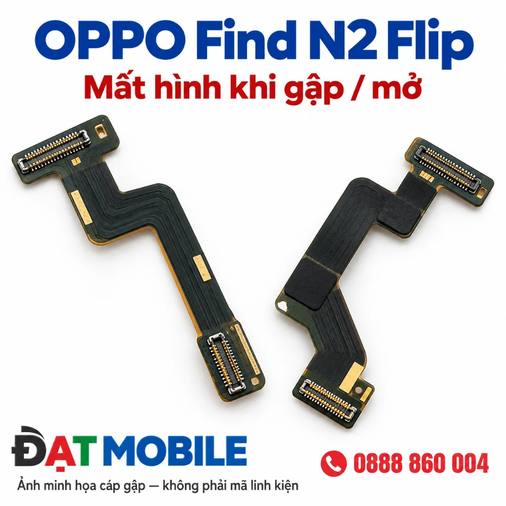 Minh họa cáp gập cho OPPO Find N2 Flip - Mất hình khi gập / mở