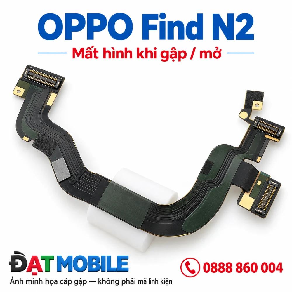 Minh họa cáp gập cho OPPO Find N2 - Mất hình khi gập / mở