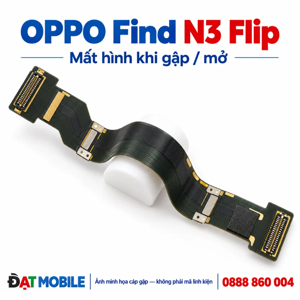 Minh họa cáp gập cho OPPO Find N3 Flip - Mất hình khi gập / mở