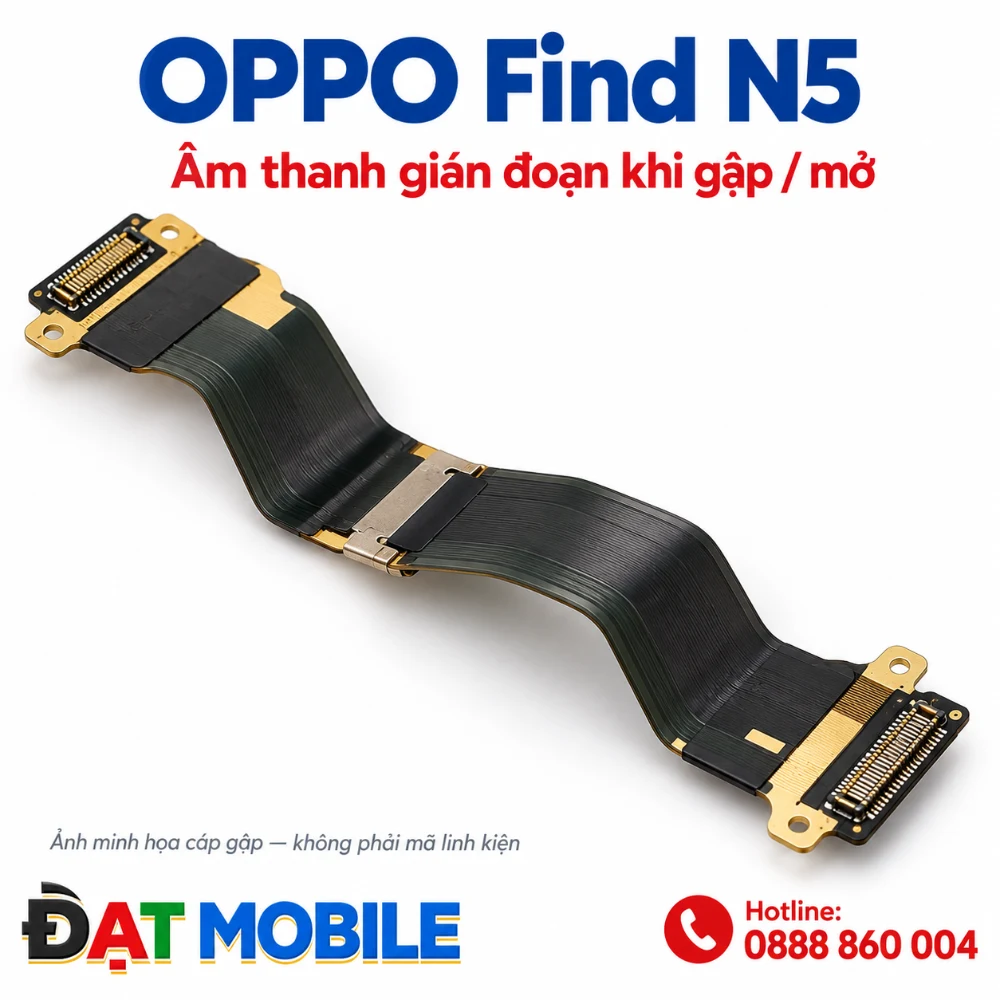 Minh họa cáp gập cho OPPO Find N5 - Âm thanh gián đoạn khi gập / mở