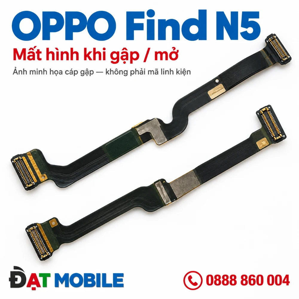 Minh họa cáp gập cho OPPO Find N5 - Mất hình khi gập / mở