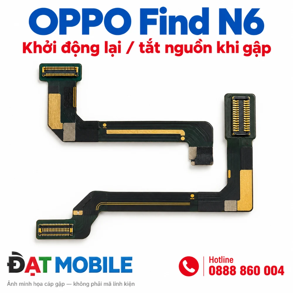 Minh họa cáp gập cho OPPO Find N6 - Khởi động lại / tắt nguồn khi gập