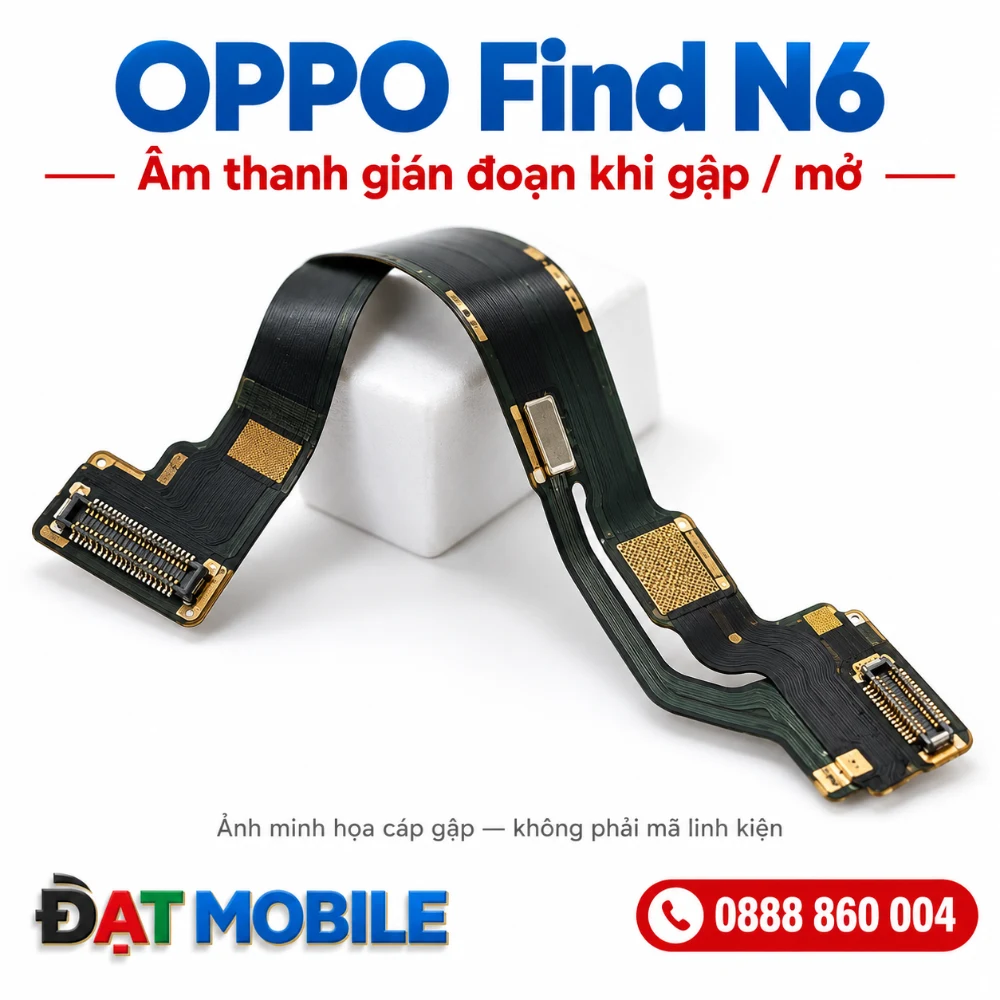 Minh họa cáp gập cho OPPO Find N6 - Âm thanh gián đoạn khi gập / mở