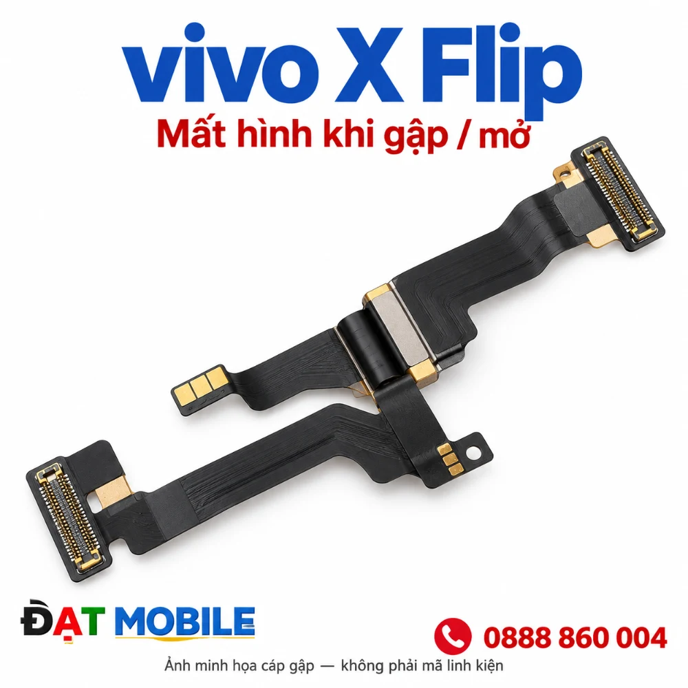 Minh họa cáp gập cho vivo X Flip - Mất hình khi gập / mở