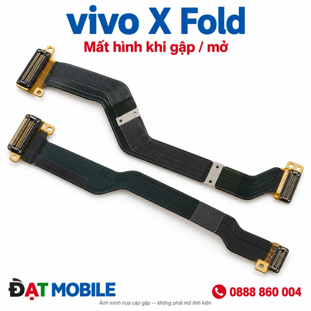 Minh họa cáp gập cho vivo X Fold - Mất hình khi gập / mở