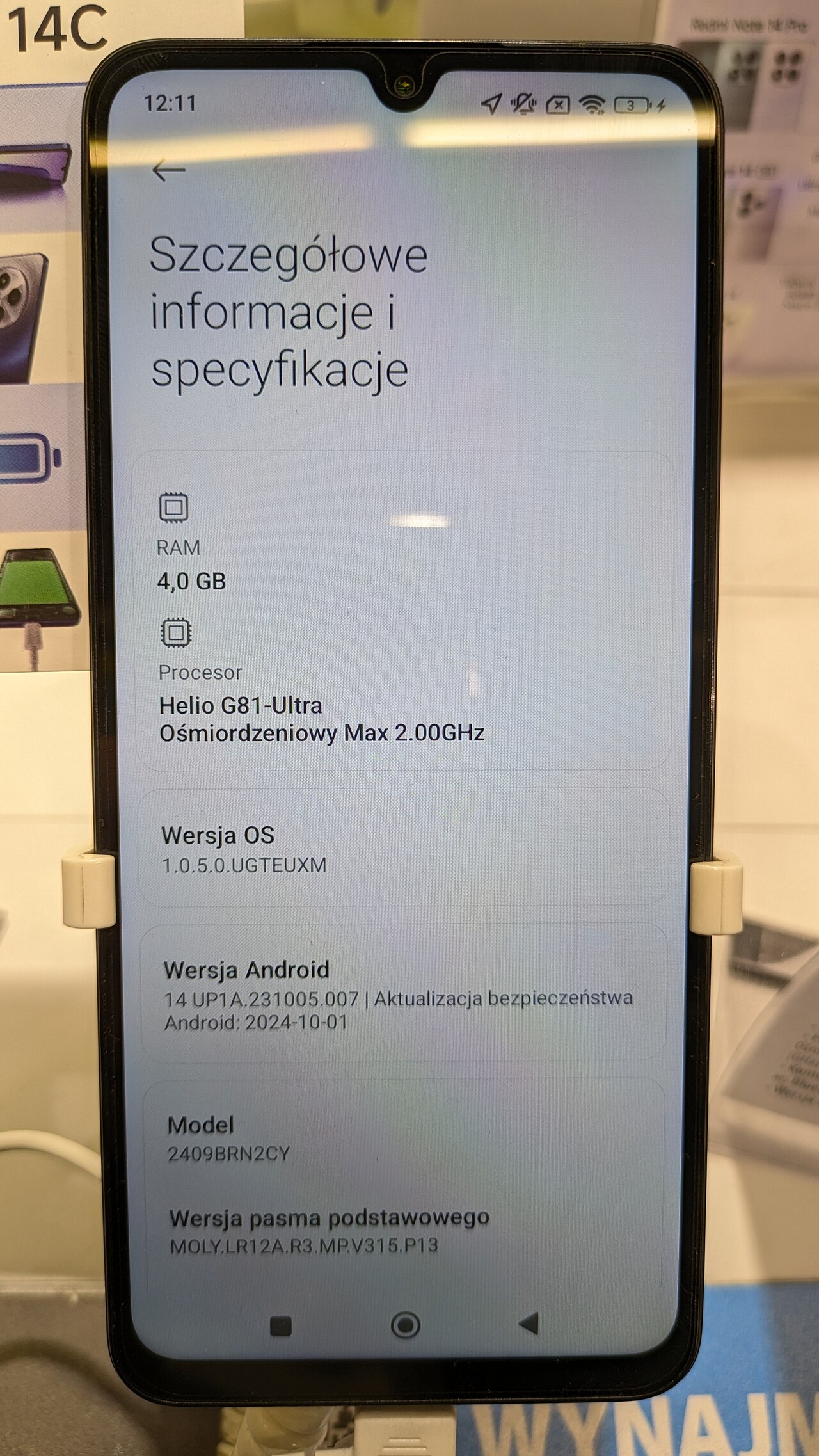 Thiết bị Xiaomi Redmi 14C - ảnh tham khảo model, không phải linh kiện thay thế